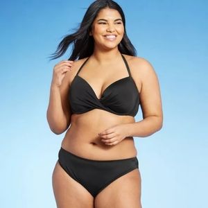 Women's Plunge Front Ribbed Bikini